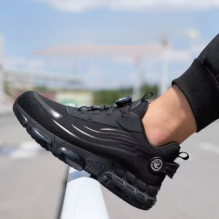 Safety Shoes for Men with Slip-Resistant Sole, Ergonomic Design, Lightweight Comfort, S3 Protection, Black and grey Options