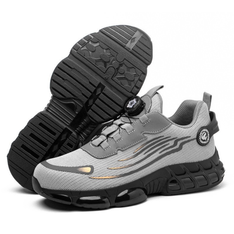 Safety Shoes for Men with Slip-Resistant Sole, Ergonomic Design, Lightweight Comfort, S3 Protection, Black and grey Options