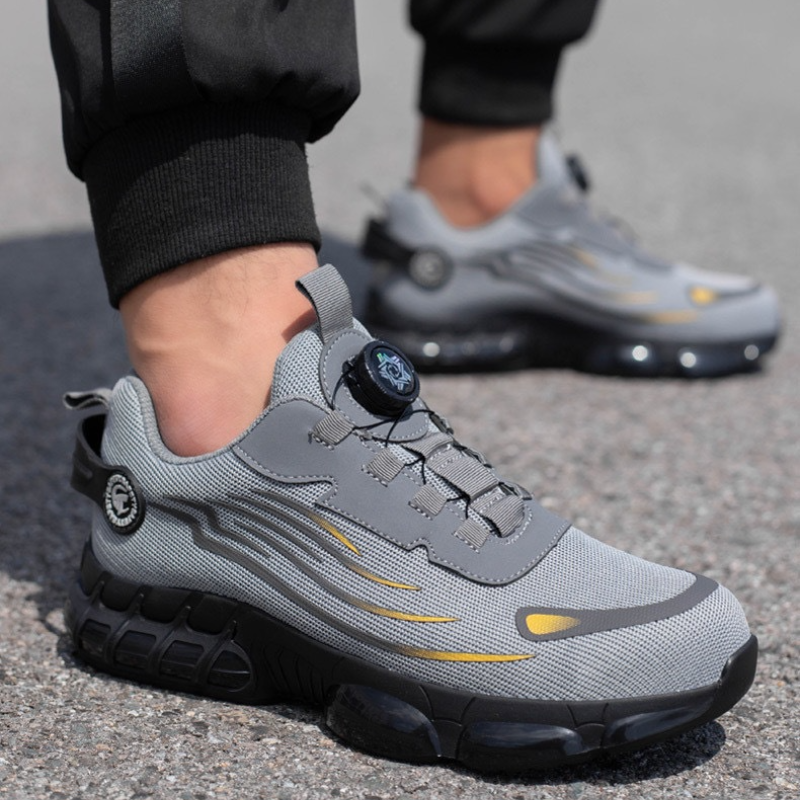Safety Shoes for Men with Slip-Resistant Sole, Ergonomic Design, Lightweight Comfort, S3 Protection, Black and grey Options