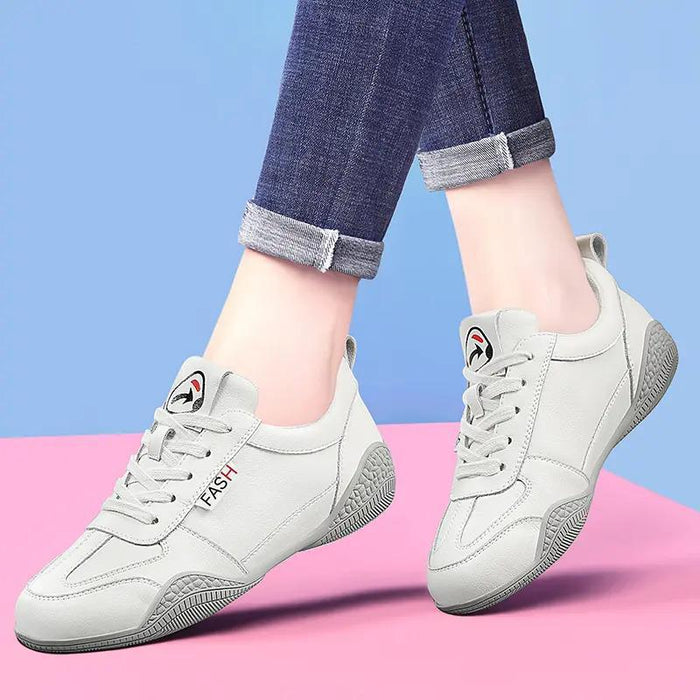 Soft durable women's Trainers - low-cut, genuine leather upper, for running daily workouts