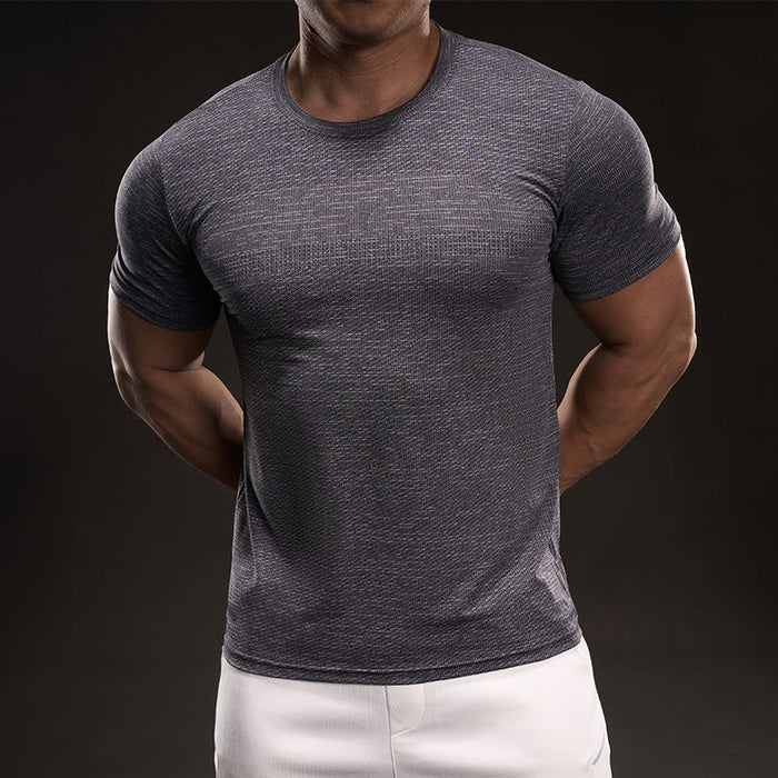 Breathable men's t-shirt – slim-fit short-sleeve pullover, polyester, everyday wear