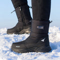 Waterproof Men's Snow Boots - Insulated Zipper, Mesh