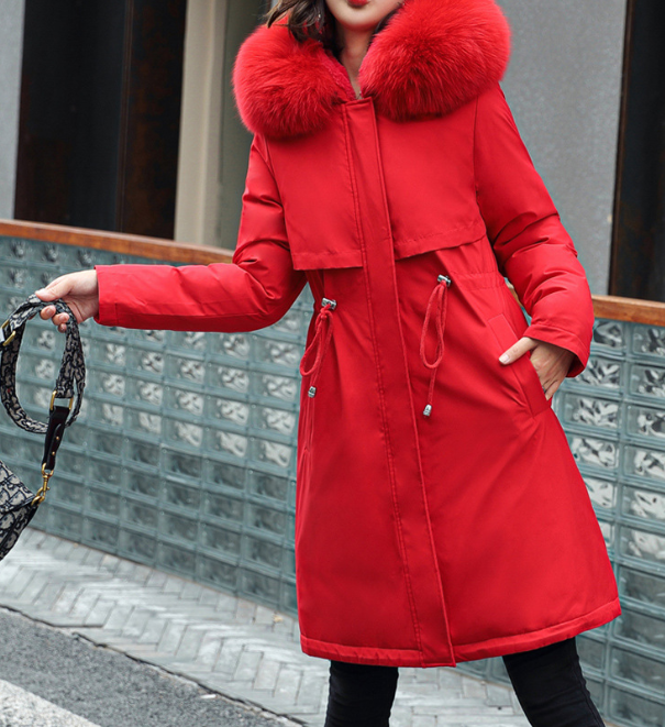 Warm Women’s Winter Coat - Relaxed A Line, Faux Fur, City