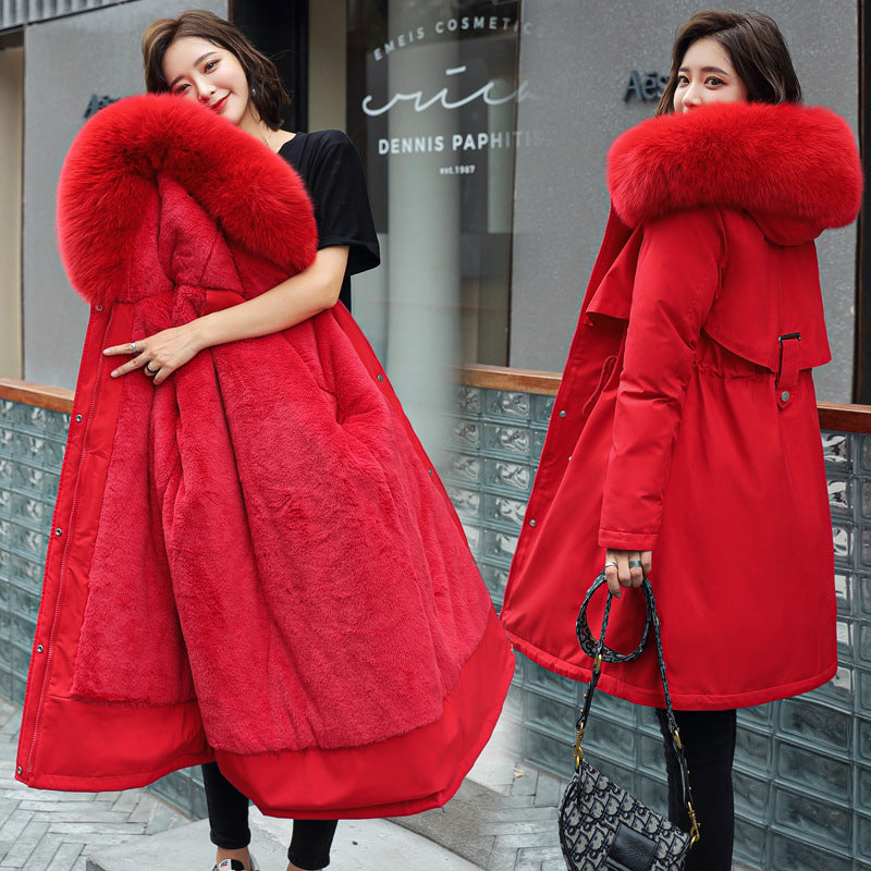 Warm Women’s Winter Coat - Relaxed A Line, Faux Fur, City