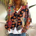 Women's Oversized Knitted Jumper with Vibrant Ethnic Patterns and Relaxed Fit, Sizes S to 3XL