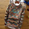 Soft Textured Men’s Jumper - Crewneck Knit, Cotton Casual