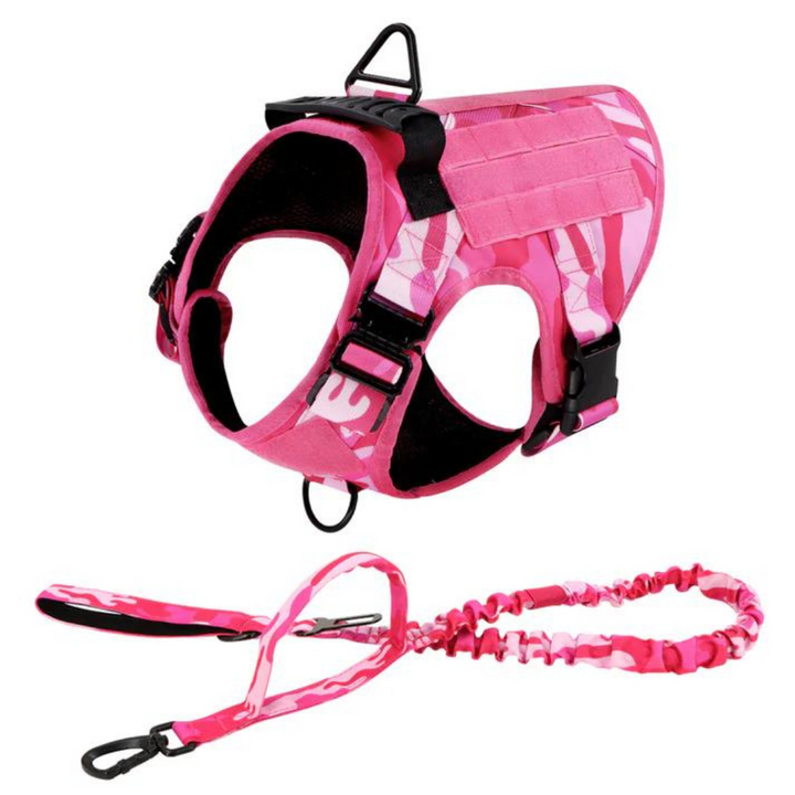 Tactical Dog Harness No-Pull With Front And Back D-Rings Quick-Release Buckles Top Handle Heavy-Duty Training