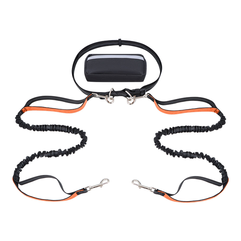 Dog Leash Double-Handle Hands-Free Bungee Reflective Walking Leash Fall 2025 Safe Control