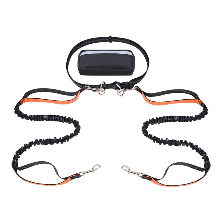 Dog Leash Double-Handle Hands-Free Bungee Reflective Walking Leash Fall 2025 Safe Control