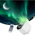 Aurora star projector lighting up a ceiling