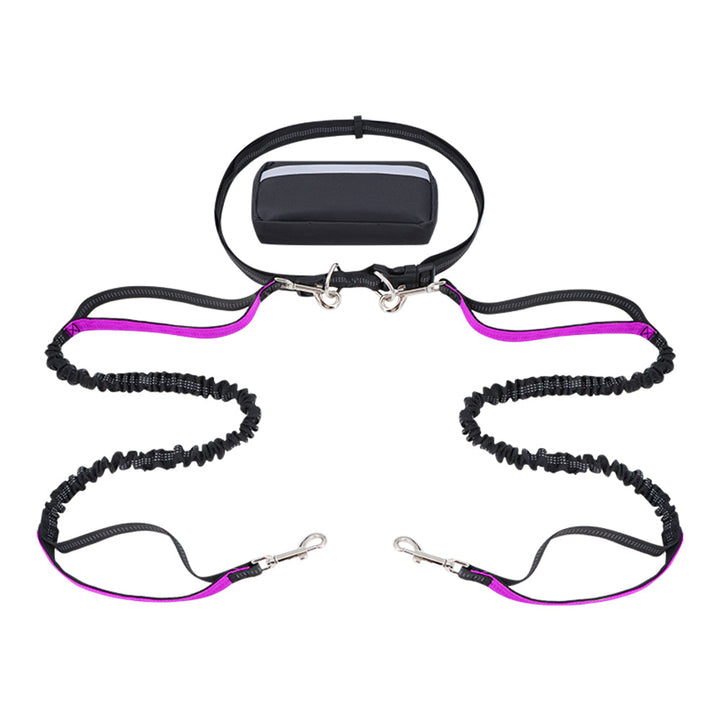 Dog Leash Double-Handle Hands-Free Bungee Reflective Walking Leash Fall 2025 Safe Control