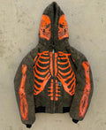 Insulating Men's Skeleton Hoodie - Full Zip Polyester Casual
