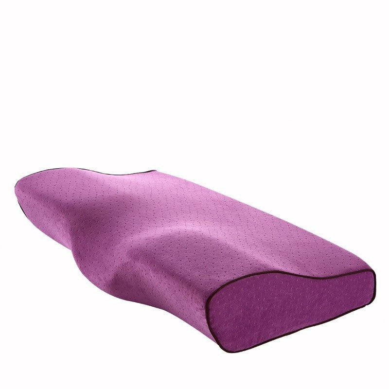 Contoured memory foam pillow with zip cover
