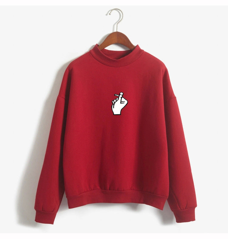 Oversized Cozy Women’s Sweatshirt - Mock Neck, Fleece