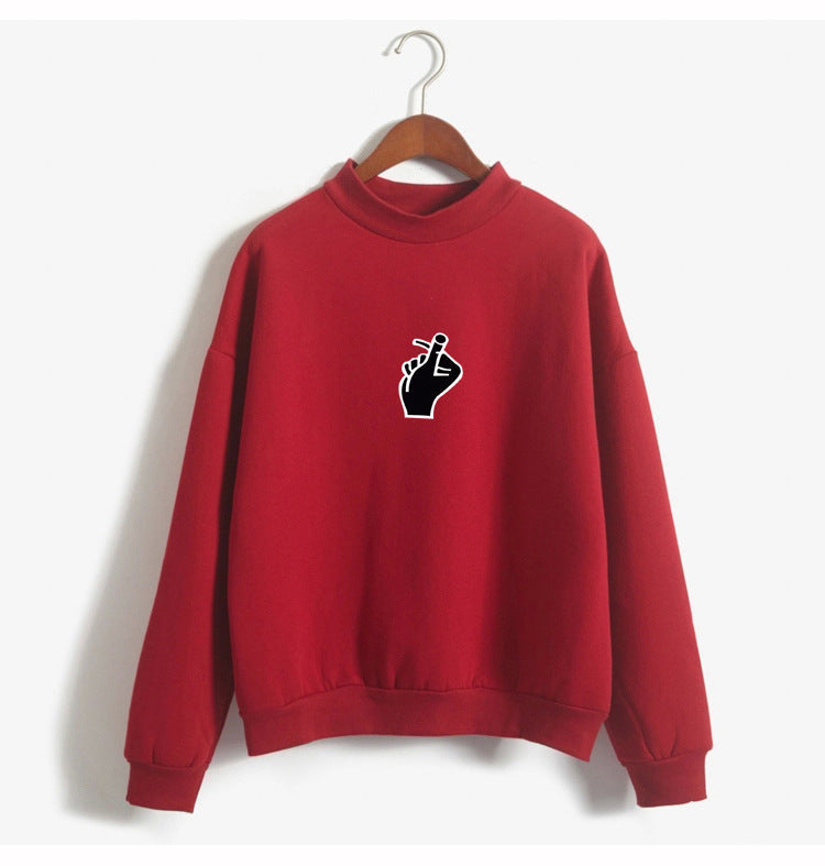 Oversized Cozy Women’s Sweatshirt - Mock Neck, Fleece