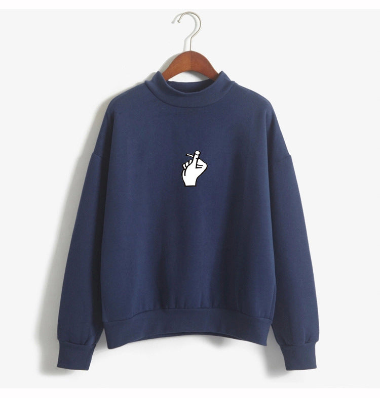 Oversized Cozy Women’s Sweatshirt - Mock Neck, Fleece