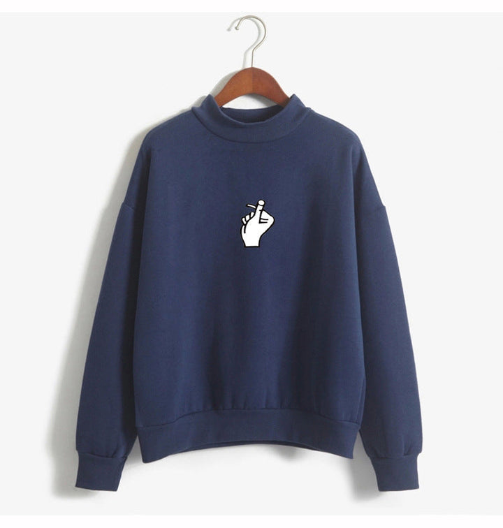Oversized Cozy Women’s Sweatshirt - Mock Neck, Fleece