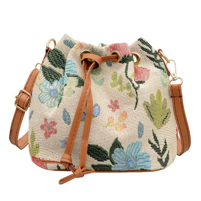 Lightweight women's crossbody bucket bag - one-shoulder, PU, casual everyday wear