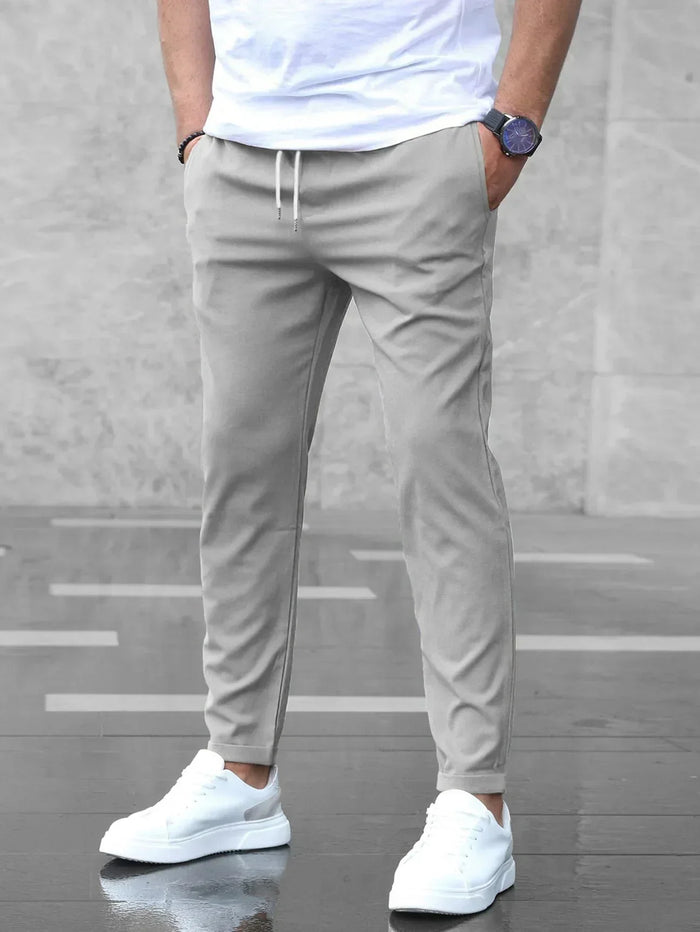 Stretch Comfort Trousers with Adjustable Drawstring Waistband, Lightweight Work Trousers for All-Day Wear