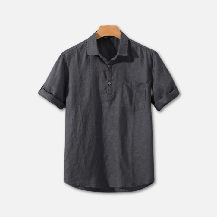 Lightweight Linen Polo Shirt for Men, Breathable Casual Wear in Various colours, Relaxed Fit, Machine Washable