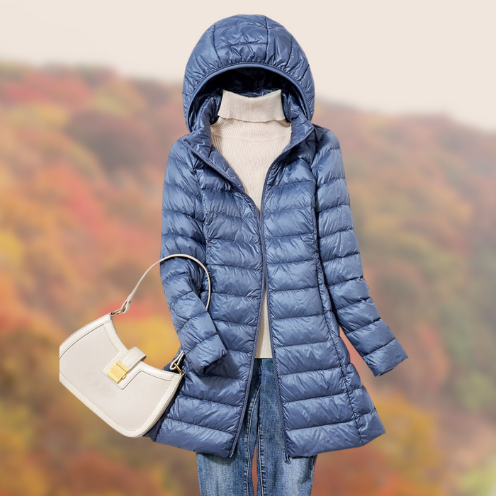 Waterproof Women’s Puffer Coat - Mid Thigh, Lightweight