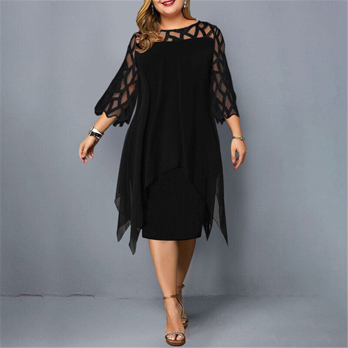 Elegant Oversized Long Sleeve Midi Dress with Unique Sleeve Design for Women, Versatile Style for Casual and Formal Occasions