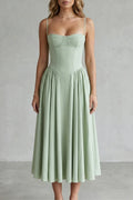 Lightweight Women's Dress - bustier bodice, A-line skirt, polyester, for spring events