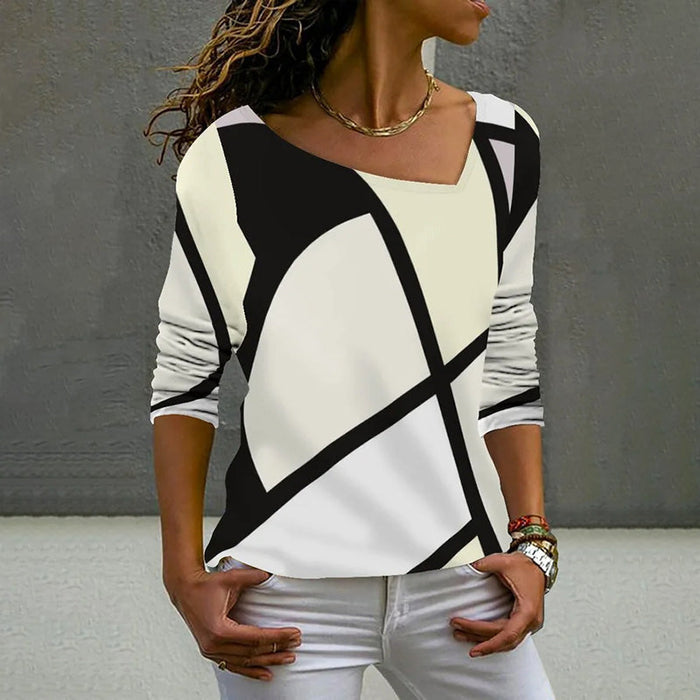 Casual colour Block Long Sleeve T-Shirt for Men and Women, Cotton-Polyester Blend, Stylish Spring Autumn Wear