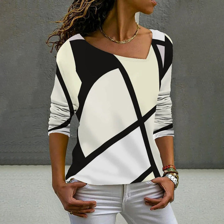Casual colour Block Long Sleeve T-Shirt for Men and Women, Cotton-Polyester Blend, Stylish Spring Autumn Wear