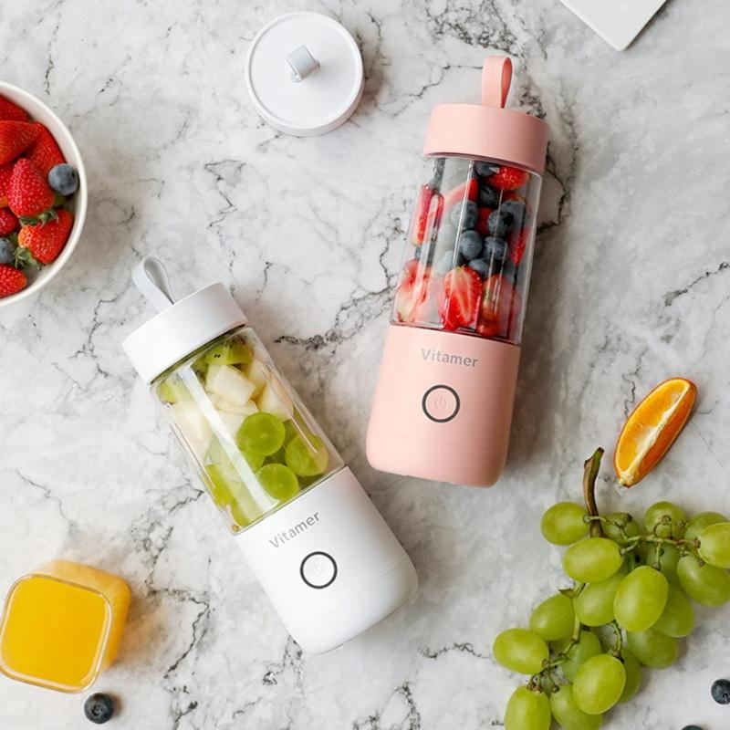 Portable rechargeable blender bottle in pink