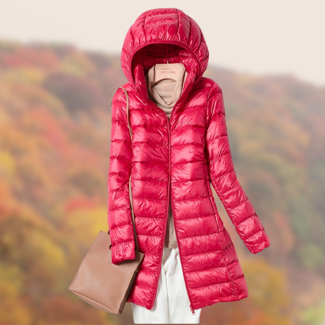 Waterproof Women’s Puffer Coat - Mid Thigh, Lightweight