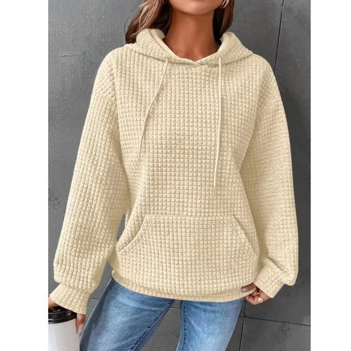 Soft Cozy Women’s Hoodie Jumper - Waffle Knit Layering