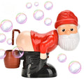 Santa bubble machine blowing bubbles