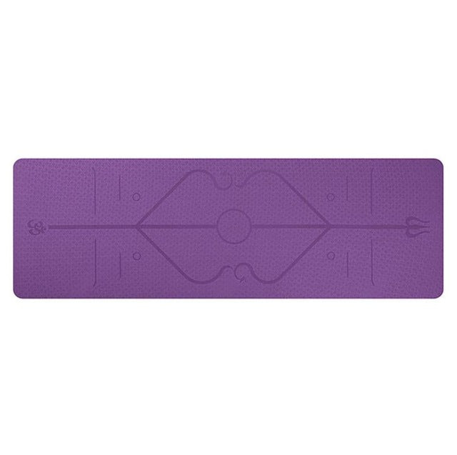 Plovena Non-slip yoga mat with alignment lines, 6 mm
