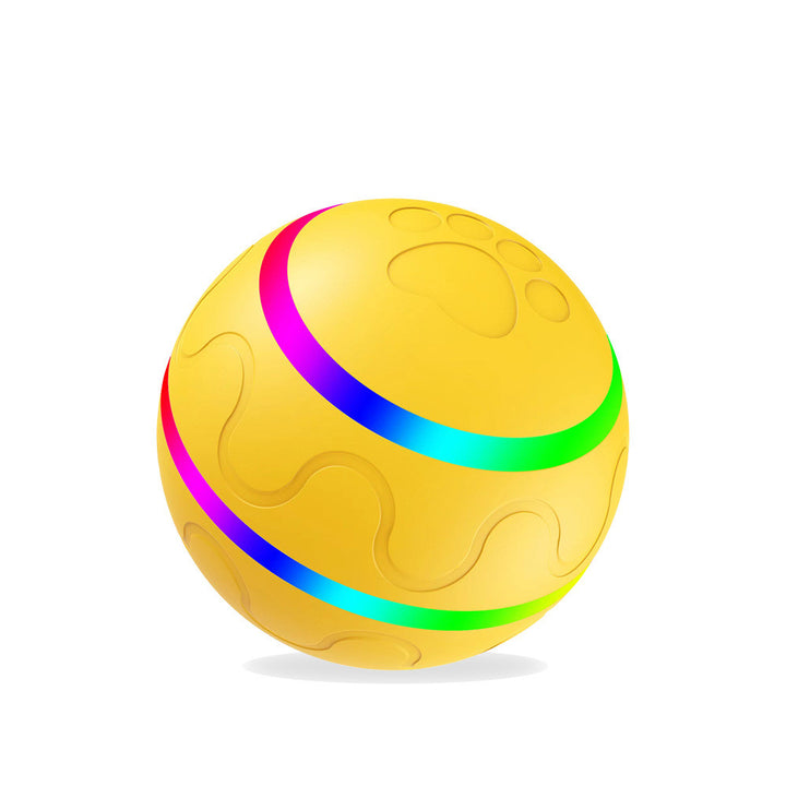 Orange self-rolling LED pet ball