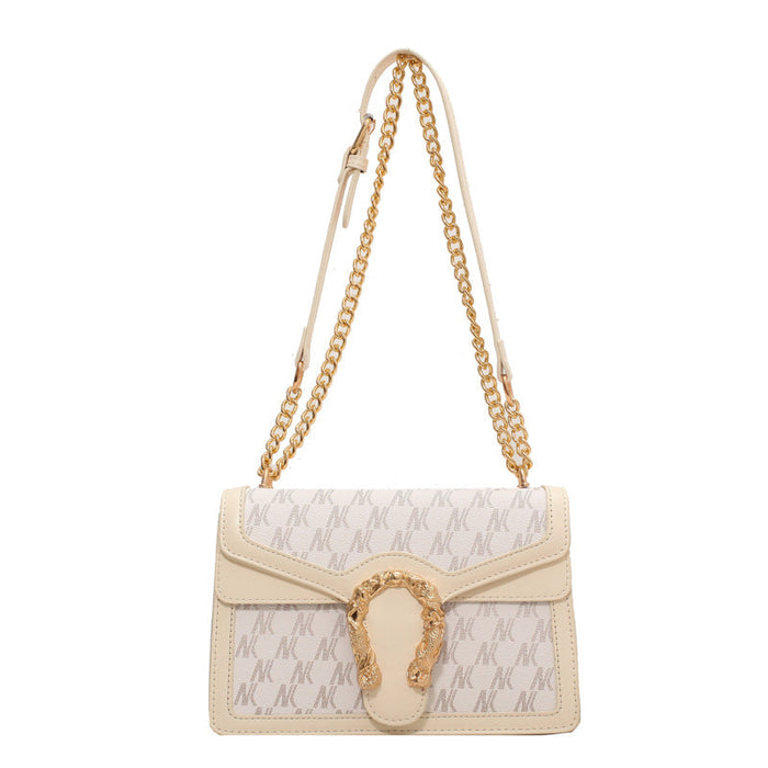 Durable women's crossbody bag – one-shoulder chain-strap, PU, casual travel daily use