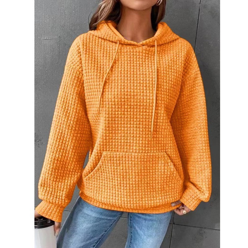 Soft Cozy Women’s Hoodie Jumper - Waffle Knit Layering