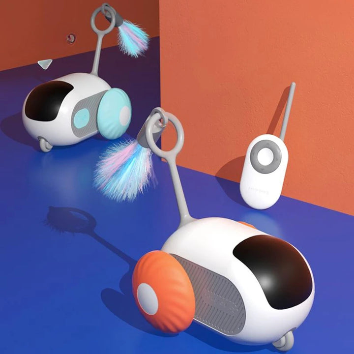 Remote control car cat toy with feather