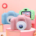 Pink silicone kids camera with lanyard
