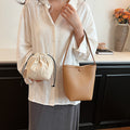 Lightweight women's bucket bag - urban minimalist tote-inspired, PU, all-day everyday use