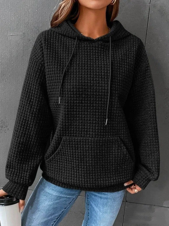 Soft Cozy Women’s Hoodie Jumper - Waffle Knit Layering