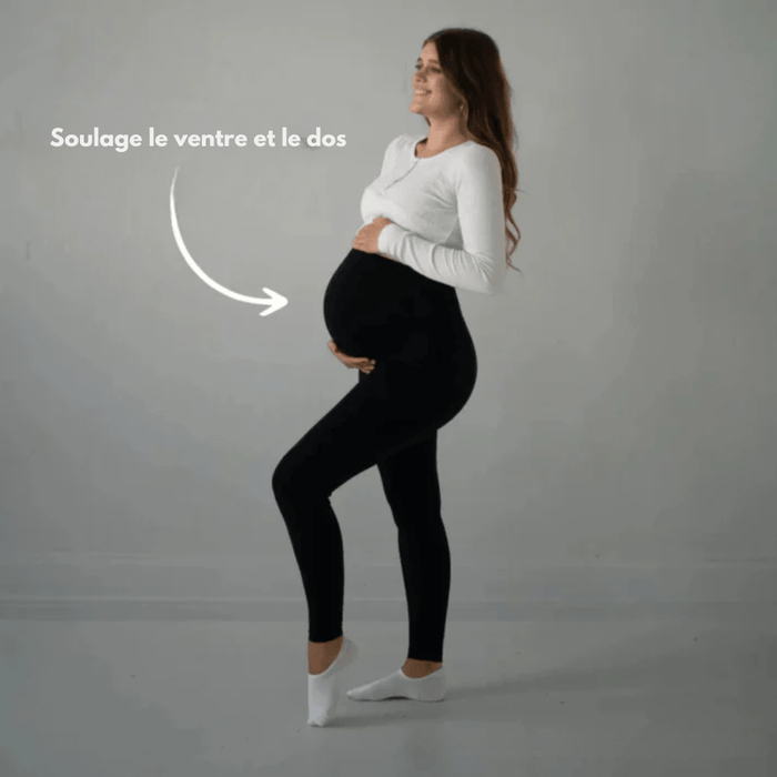 Comfortable Maternity Leggings with Supportive Stretch Belt for Pregnancy and Postpartum, Full-Length Yoga Trousers
