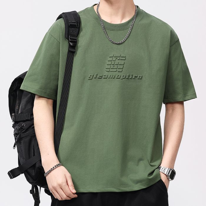Oversized men's t-shirt – loose-fitting heavyweight, drop-shoulder, cotton blend, casual, versatile