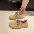 Lightweight women's flats - lace-up, round-toe, suede, casual everyday all-day wear
