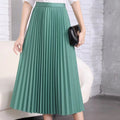 Durable women's midi skirt - pleated, polyester, versatile for work and office wear