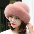 Warm Cozy Women’s Winter Hat - Rounded Crown, Faux Fur