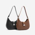 Lightweight Women's Underarm Bag - Curved Silhouette, PU Leather, Everyday Carry