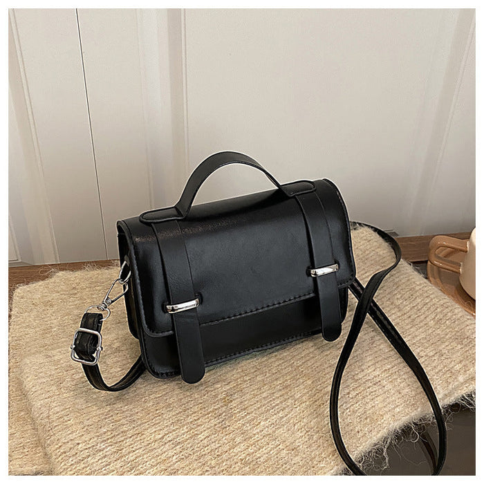 Lightweight Women's Square Mini Bag - Structured Flap, PU Leather, for Everyday Wear