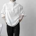 Soft Men’s Half Turtleneck Shirt - Stand Collar, Polyester