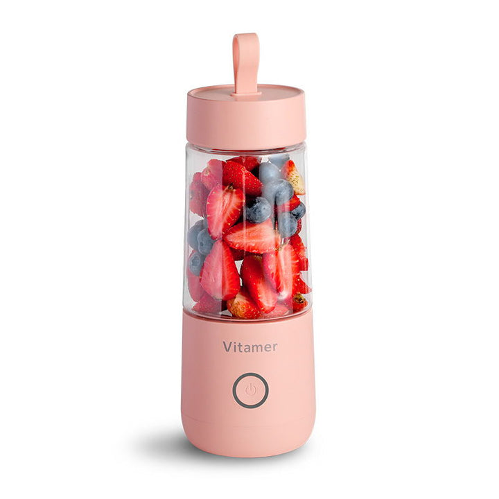 Portable rechargeable blender bottle in pink